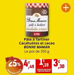Coccimarket Bonne maman - pâte à tartiner cacahuètes et cacao offre