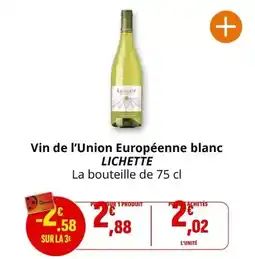Coccimarket Vin de l'union européenne blanc offre
