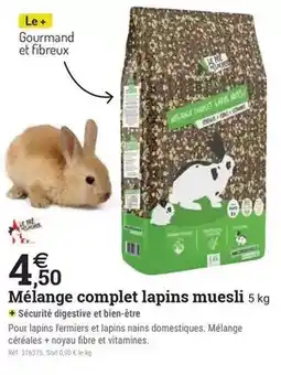 Espace emeraude Complet - mélange lapins muesli offre