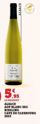 Maximarché Alsace aop blanc sec riesling cave de cleebourg 2023 offre