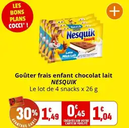 Coccinelle Supermarché Goûter frais enfant chocolat lait NESQUIK offre