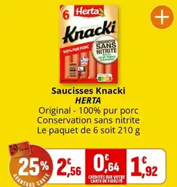 Coccinelle Supermarché Saucisses Knacki HERTA offre