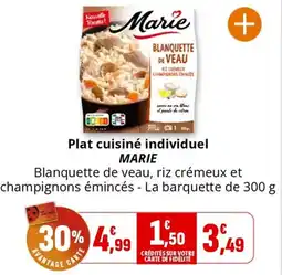 Coccinelle Supermarché Plat cuisiné individuel MARIE offre