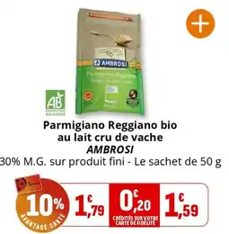 Coccinelle Supermarché Parmigiano reggiano bio au lait cru de vache AMBROSI offre