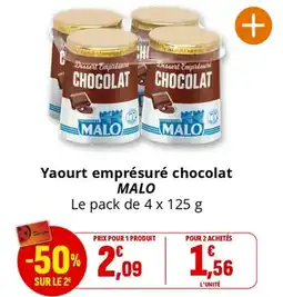 Coccinelle Supermarché Yaourt emprésuré chocolat MALO offre