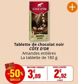 Coccinelle Supermarché Tablette de chocolat noir CÔTE D'OR offre