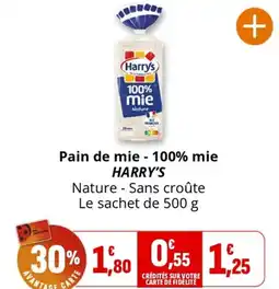 Coccinelle Supermarché Pain de mie - 100% mie HARRY'S offre