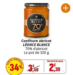 Coccinelle Supermarché Confiture abricot LÉONCE BLANCE offre