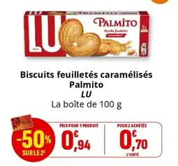 Coccinelle Supermarché Biscuits feuilletés caramélisés Palmito LU offre