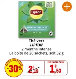 Coccinelle Supermarché Thé vert LIPTON offre