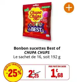 Coccinelle Supermarché Bonbon sucettes Best of CHUPA CHUPS offre
