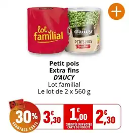 Coccinelle Supermarché Petit pois Extra fins D'AUCY offre