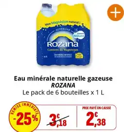 Coccinelle Supermarché Eau minérale naturelle gazeuse ROZANA offre