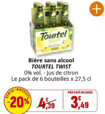 Coccinelle Supermarché Bière sans alcool TOURTEL TWIST offre
