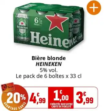 Coccinelle Supermarché Bière blonde HEINEKEN offre