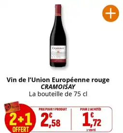 Coccinelle Supermarché Vin de l'Union Européenne rouge CRAMOISAY offre