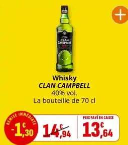 Coccinelle Supermarché Whisky CLAN CAMPBELL offre