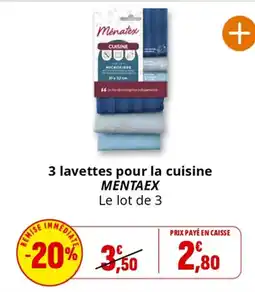 Coccinelle Supermarché 3 lavettes pour la cuisine MENTAEX offre