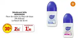 Coccinelle Supermarché Déodorant bille MONSAVON offre