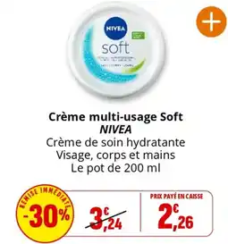 Coccinelle Supermarché Crème multi-usage Soft NIVEA offre