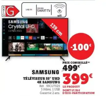 Super U Téléviseur 55″ uhd 4k samsung offre