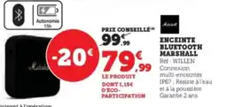 Super U Enceinte bluetooth marshall offre