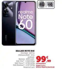Super U Realme note n60 offre