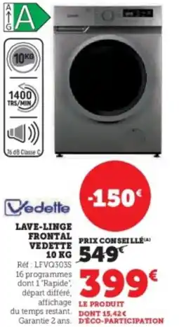 Super U Lave-linge frontal vedette offre