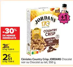 Carrefour JORDANS Céréales Country Crisp JORDANS offre