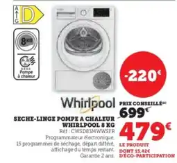Super U Seche-linge pompe a chaleur whirlpool offre