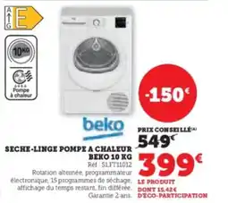 Super U Seche-linge pompe a chaleur beko offre