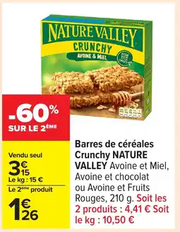 Carrefour NATURE VALLEY Barres de céréales Crunchy offre