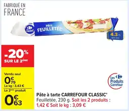 Carrefour CARREFOUR CLASSIC Pâte à tarte offre