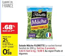 Carrefour FLORETT Salade Mâche offre