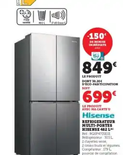 Super U Refrigerateur multi-portes hisense 482 l offre