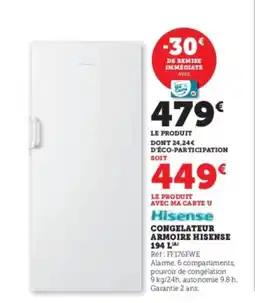 Super U Congelateur armoire hisense offre