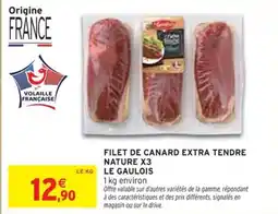 Intermarché Filet de canard extra tendre nature x3 le gaulois offre