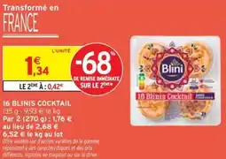 Intermarché 16 blinis cocktail offre