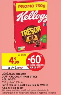 Intermarché Céréales trésor goût chocolat noisettes kellogg's offre