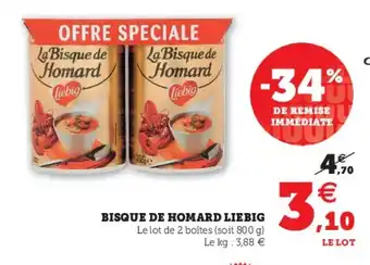 Super U Bisque de Homard Liebig offre