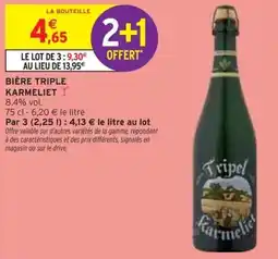 Intermarché Bière triple karmeliet offre