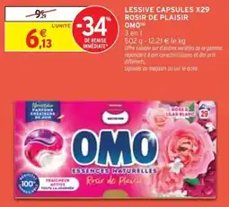 Intermarché Lessive capsules x29 rosir de plaisir omo offre