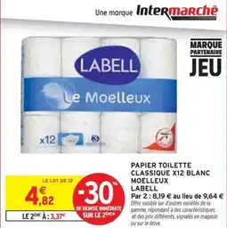 Intermarché Papier toilette classique x12 blanc moelleux labell offre