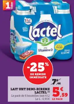 U Express Lait uht demi-ecreme lactel offre