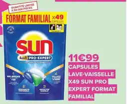 Carrefour CAPSULES LAVE-VAISSELLE X49 SUN PRO EXPERT FORMAT FAMILIAL offre