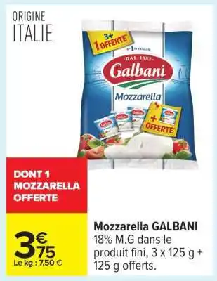 Carrefour Mozzarella Galbani offre