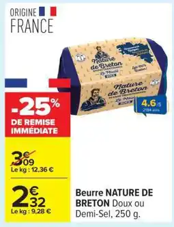 Carrefour Beurre NATURE DE BRETON offre