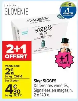 Carrefour Skyr Siggi's offre
