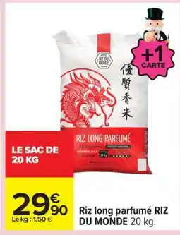 Carrefour Riz long parfumé RIZ DU MONDE 20 kg offre