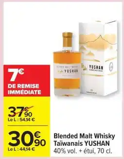 Carrefour Blended Malt Whisky Taïwanais YUSHAN offre